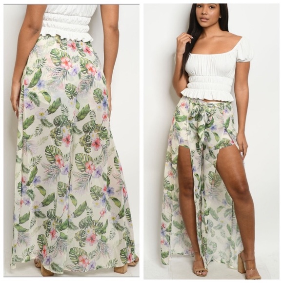 NWT Spring Floral Flowy Shorts/Pant - Picture 3 of 8